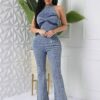 Blue denim jumpsuit