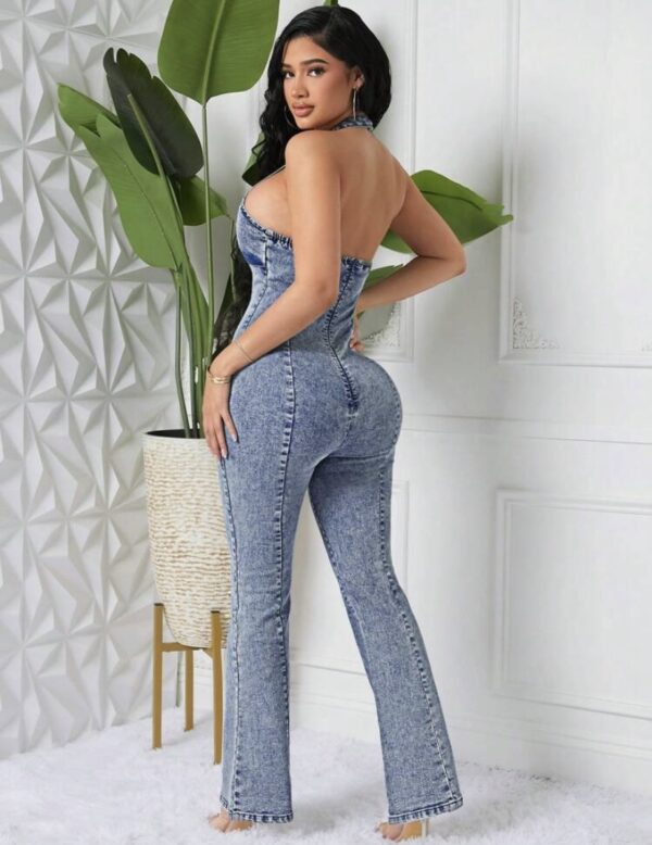 Blue denim jumpsuit - Image 2