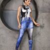 Denim print jumpsuit