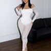 white off shoulder jumpsuit
