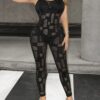 Black see through jumpsuit